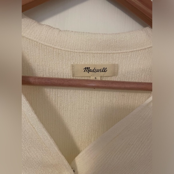 Madewell Twist-Front Long-Sleeve Top in lighthouse cream - Picture 2 of 4